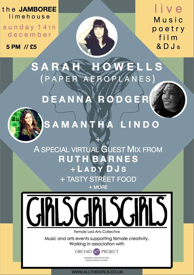Girls Girls Girls and Orchard Project Presents Sarah Howell of Paper Aeroplanes + Deanna Rodger + Samantha Lindo